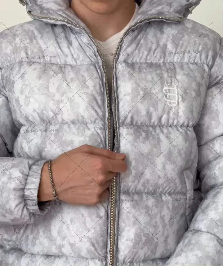 Silver Camo Hip-Hop Down Jacket
