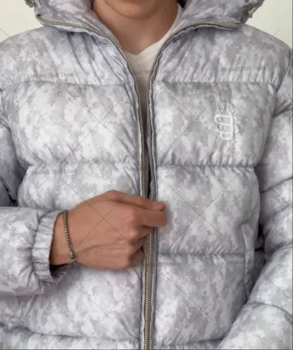 Silver Camo Hip-Hop Down Jacket