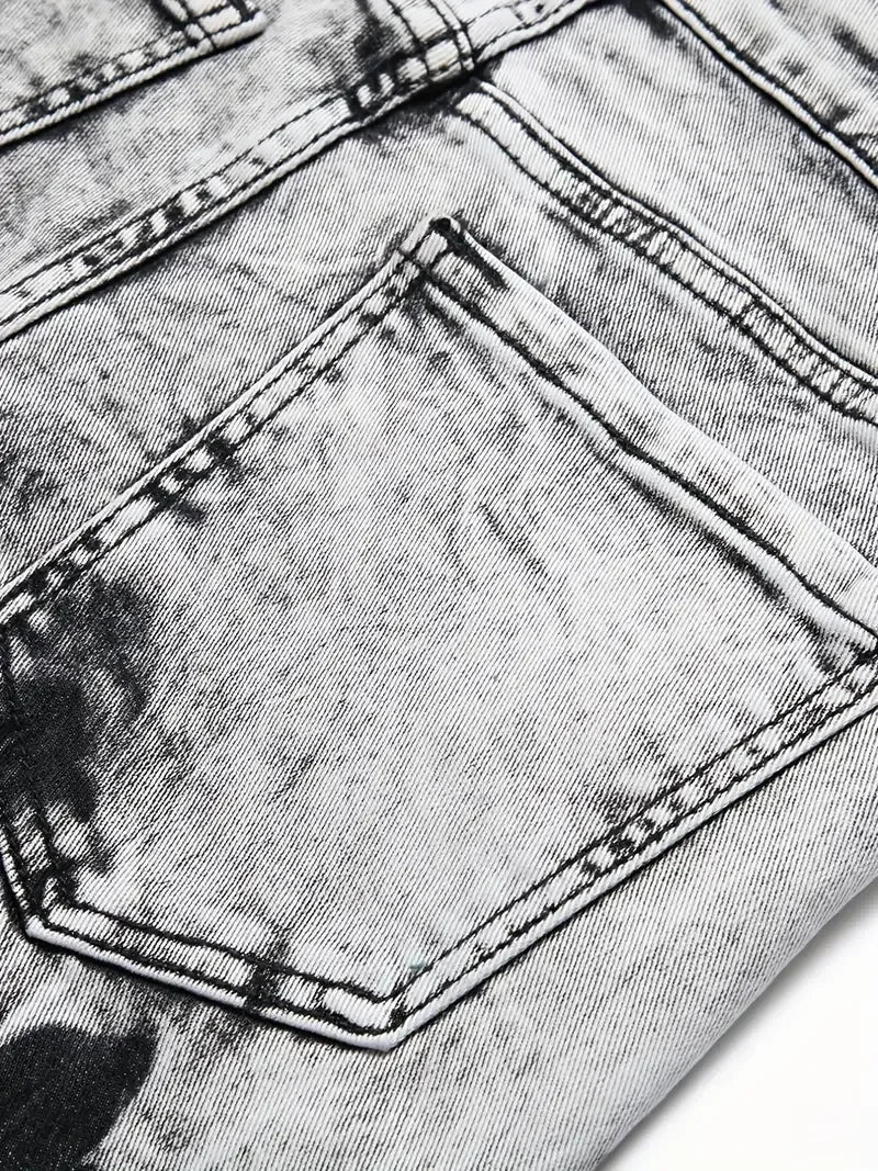 Slim Retro Denim Cargo Shorts