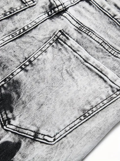 Slim Retro Denim Cargo Shorts