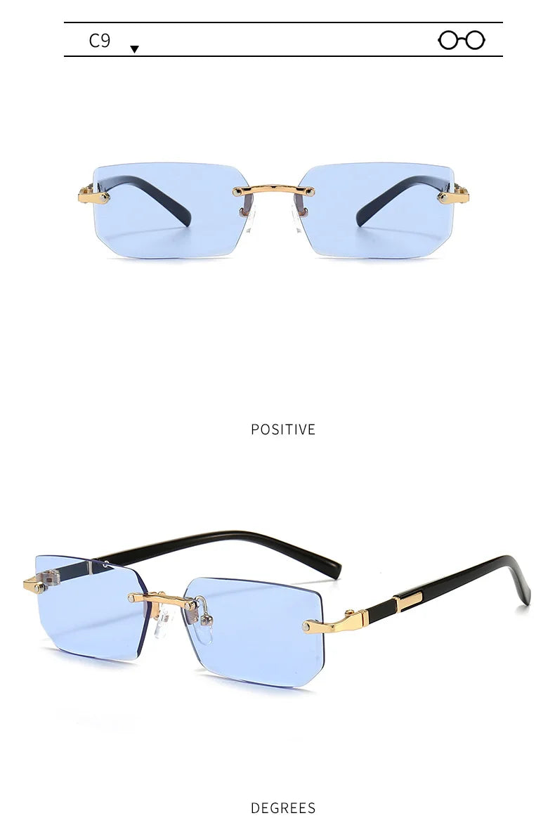 Rimless Rectangle Sunglasses Unisex