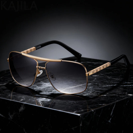 Vintage Brown Square Sunglasses Men