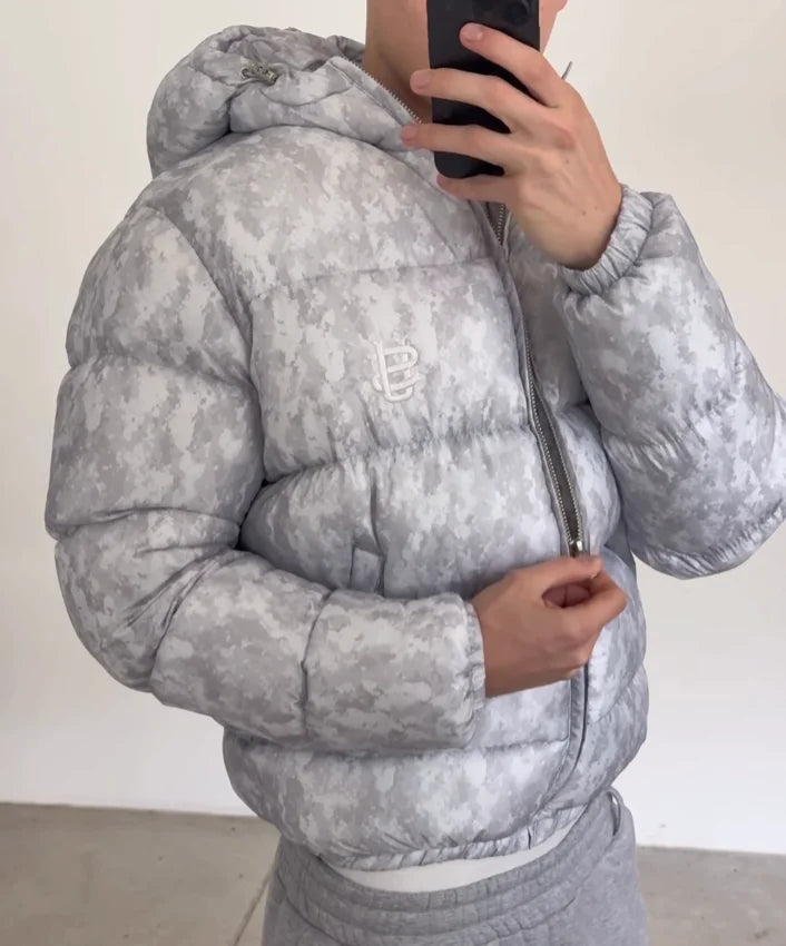 Silver Camo Hip-Hop Down Jacket