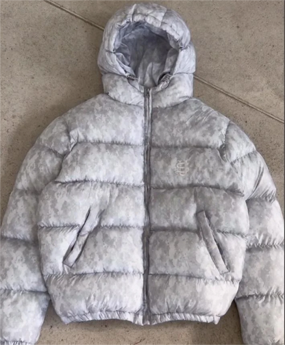 Silver Camo Hip-Hop Down Jacket