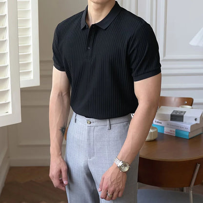 Slim Vertical Stripe Polo Shirt
