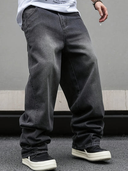 High Street Pleated Wide-Leg Jeans