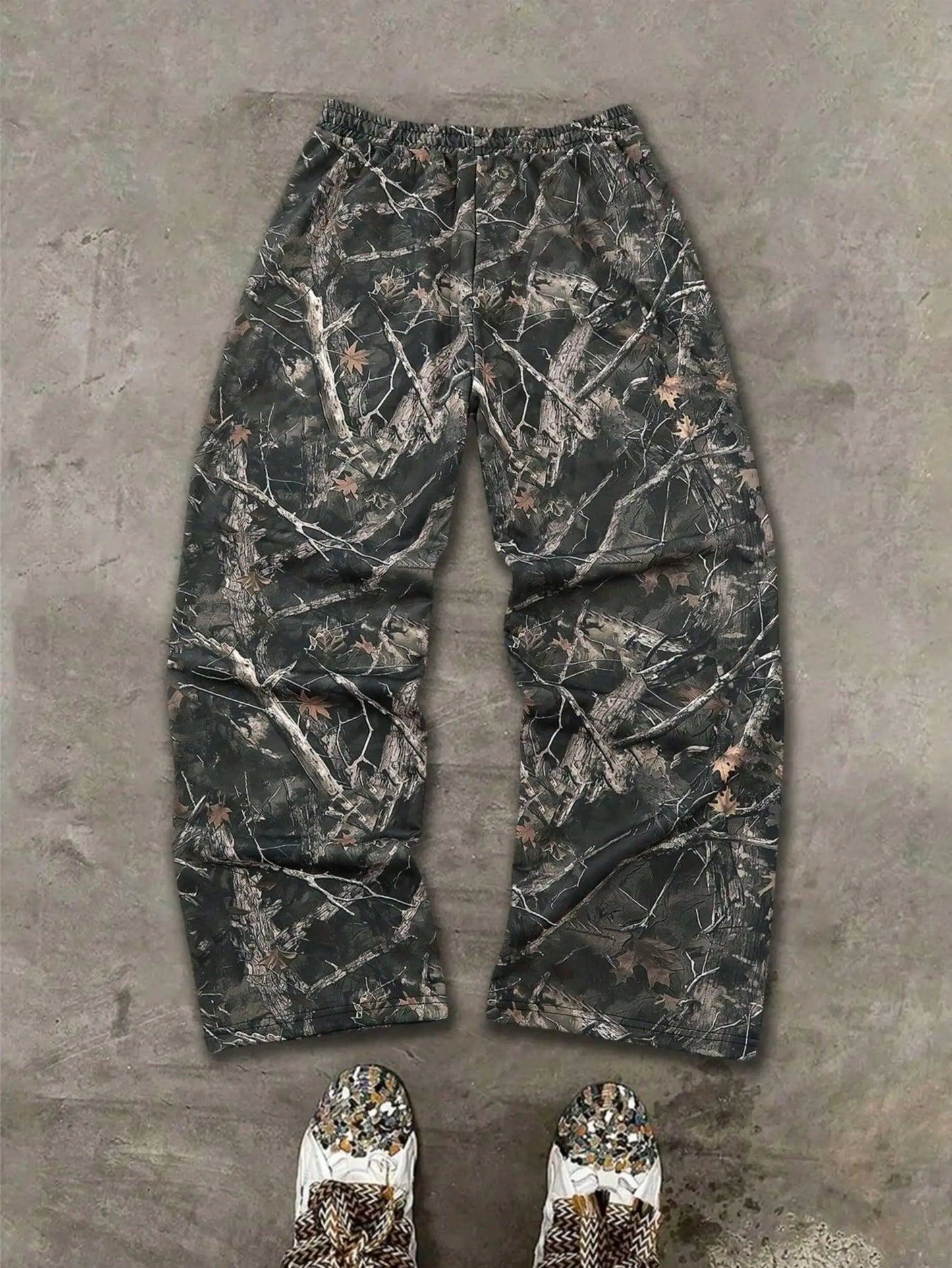 Y2K Camo Baggy Sweatpants Men