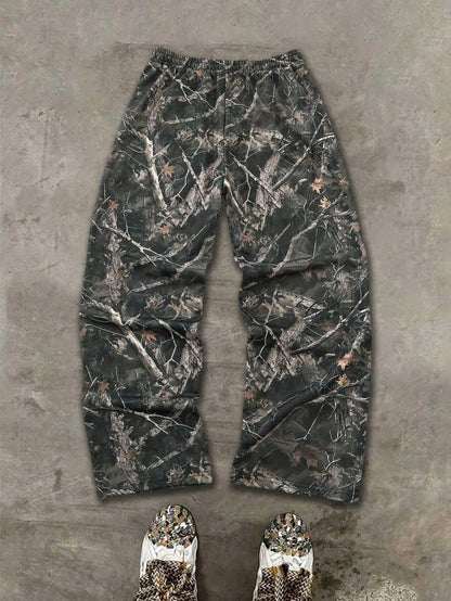 Y2K Camo Baggy Sweatpants Men