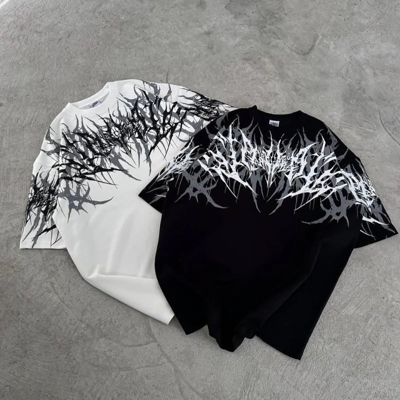 Y2K Cyberpunk Gothic Graphic Tee