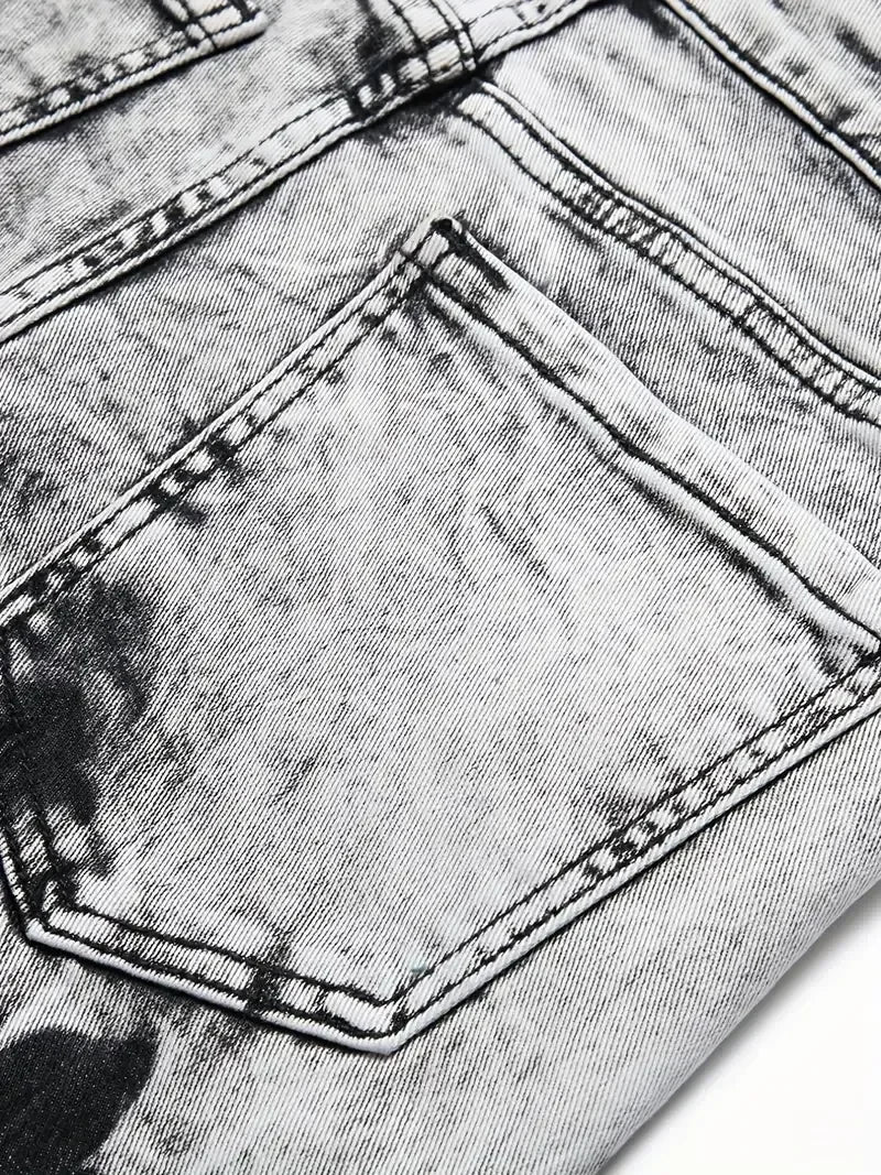 Slim Retro Denim Cargo Shorts