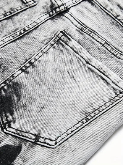 Slim Retro Denim Cargo Shorts