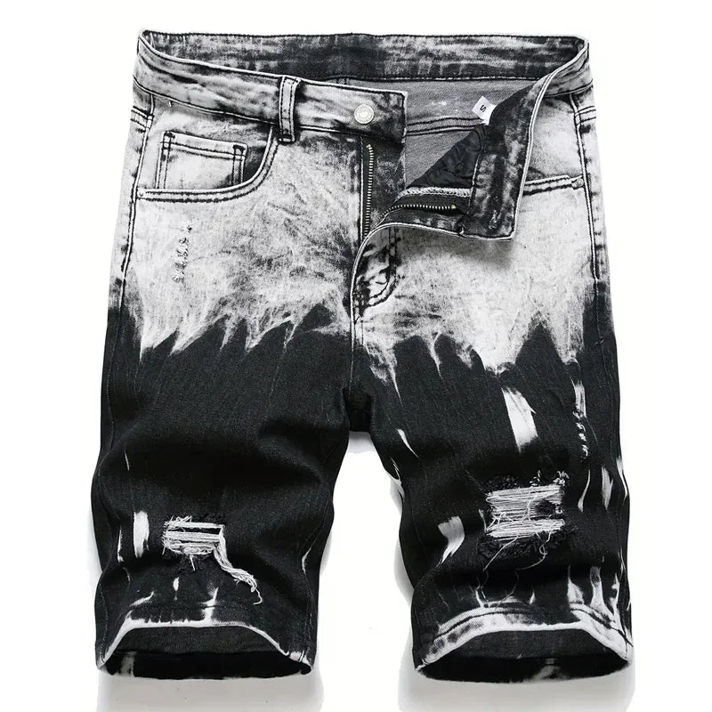 Slim Retro Denim Cargo Shorts