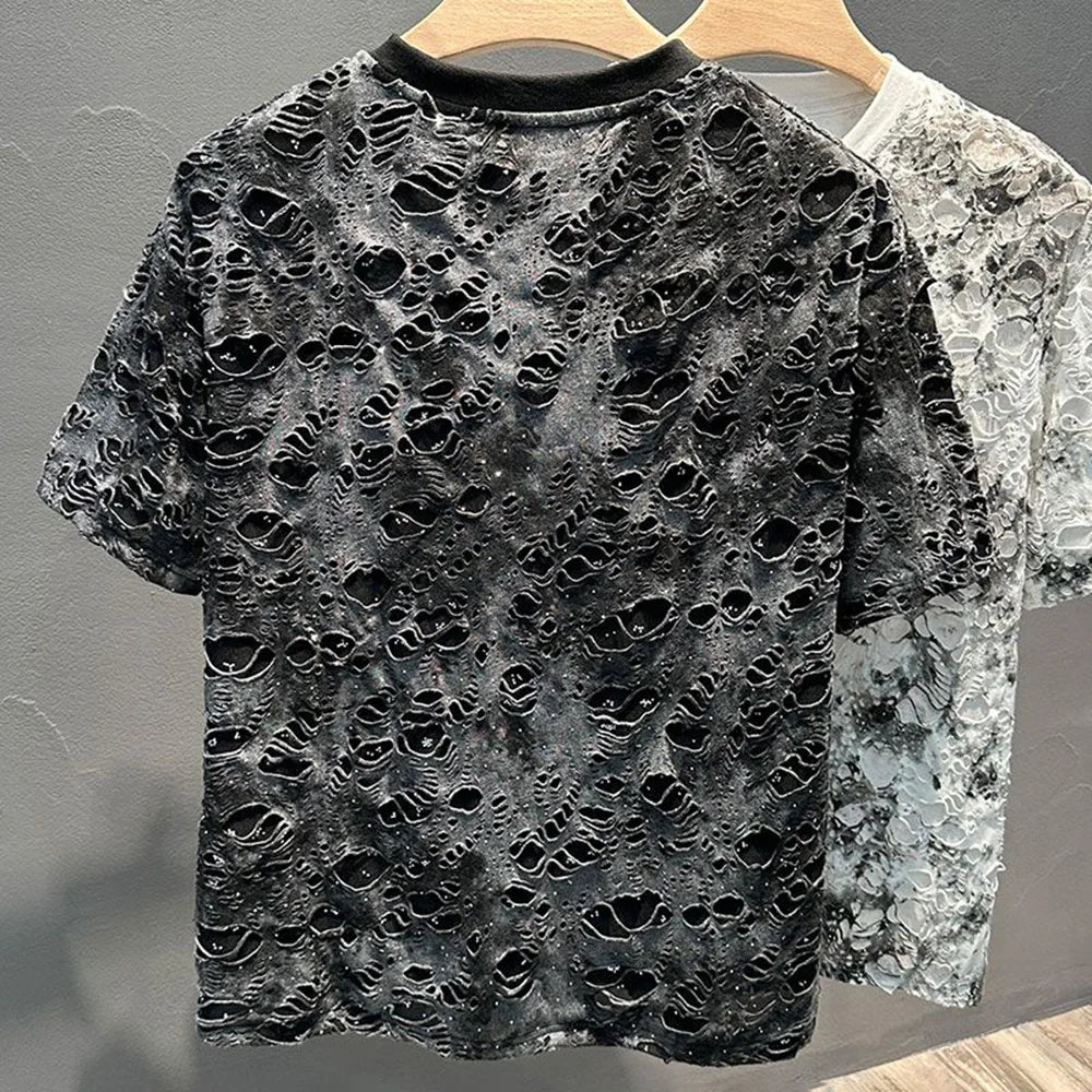 Men’s Tie-Dye Ripped T-Shirt