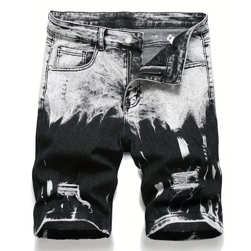 Slim Retro Denim Cargo Shorts