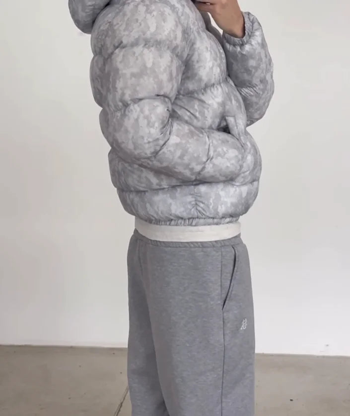 Silver Camo Hip-Hop Down Jacket