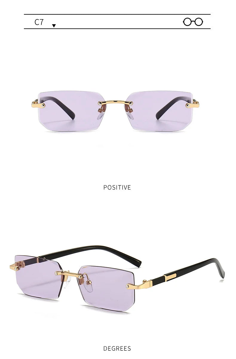 Rimless Rectangle Sunglasses Unisex