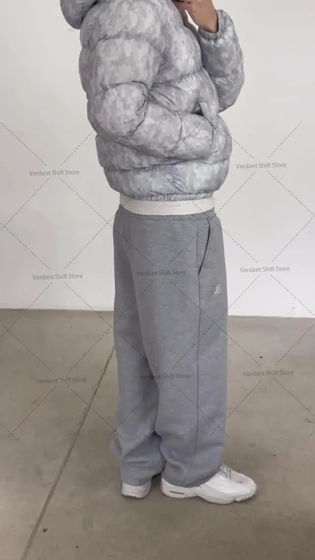 Silver Camo Hip-Hop Down Jacket