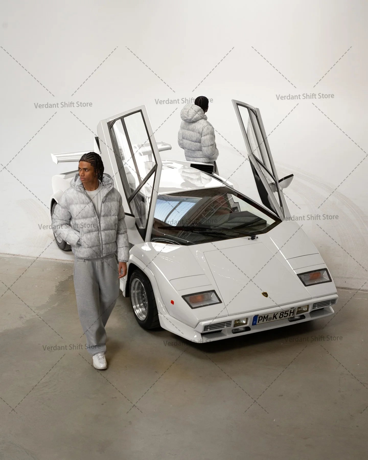 Silver Camo Hip-Hop Down Jacket