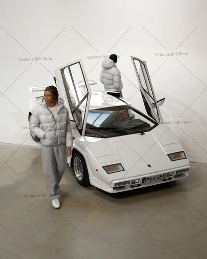 Silver Camo Hip-Hop Down Jacket