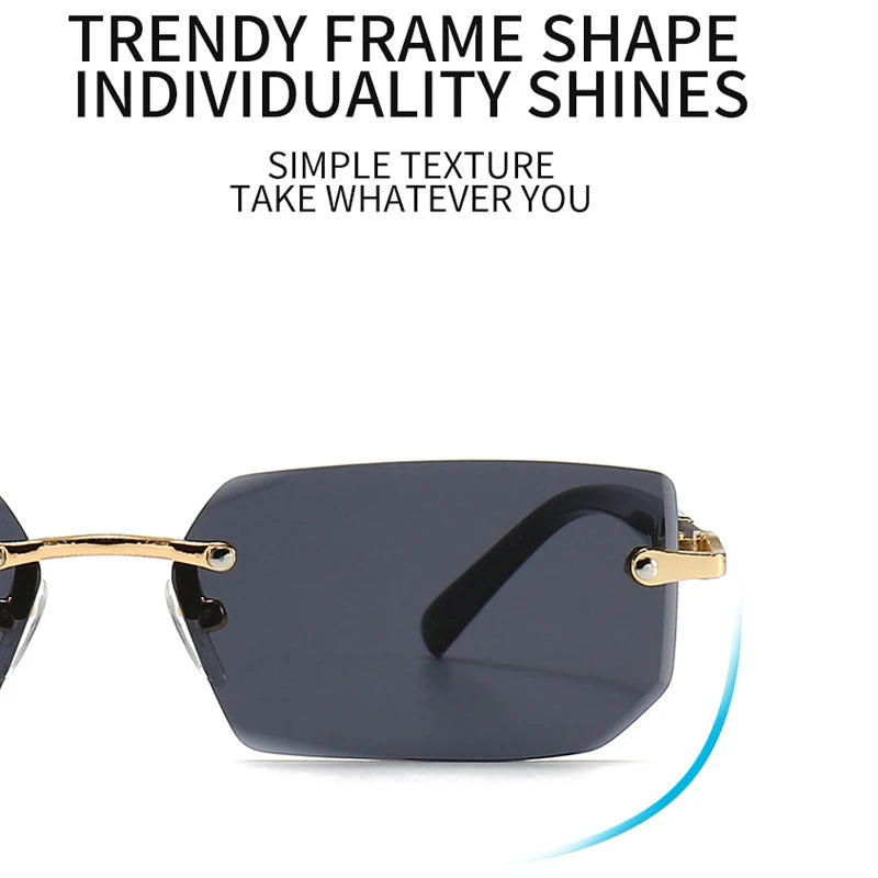 Rimless Rectangle Sunglasses Unisex