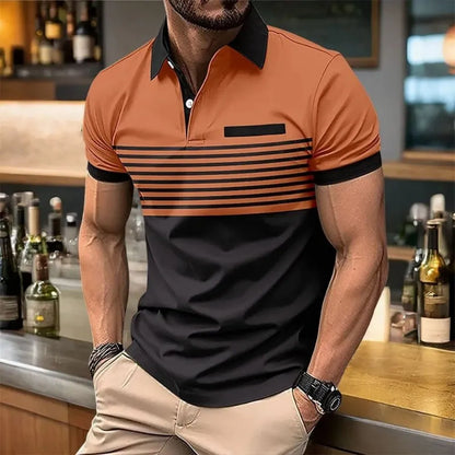 European Summer Striped Polo Shirt