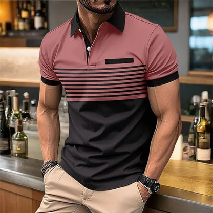 European Summer Striped Polo Shirt