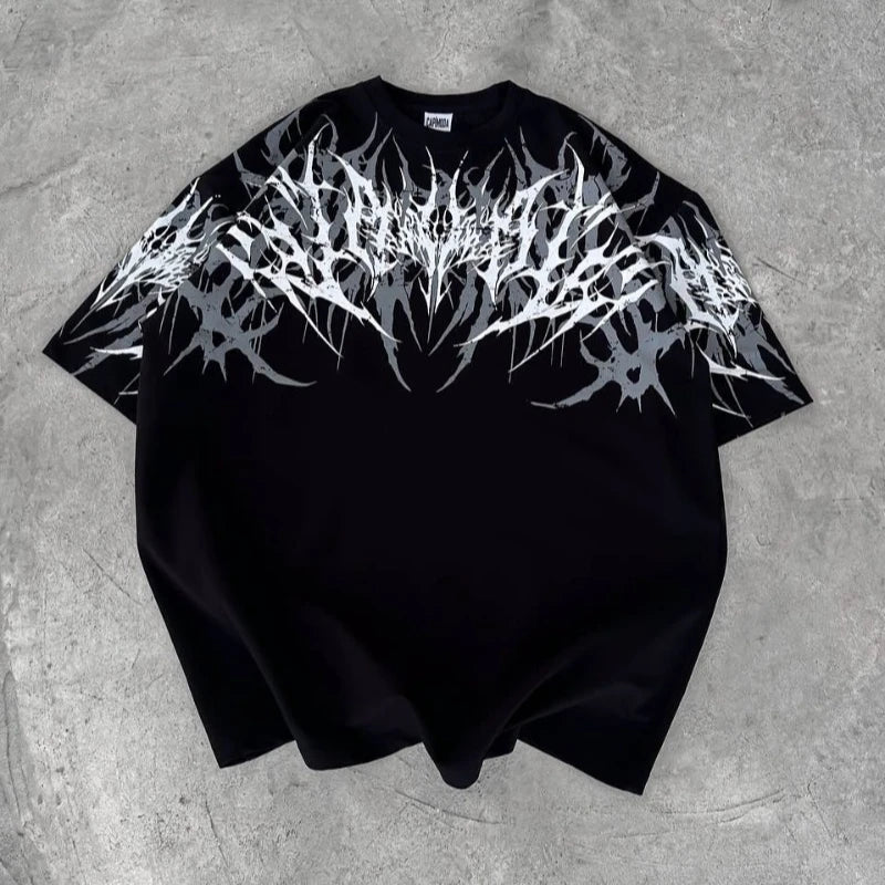 Y2K Cyberpunk Gothic Graphic Tee