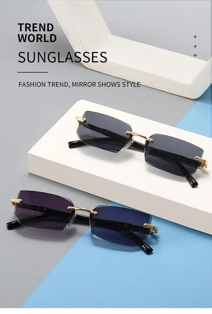 Rimless Rectangle Sunglasses Unisex