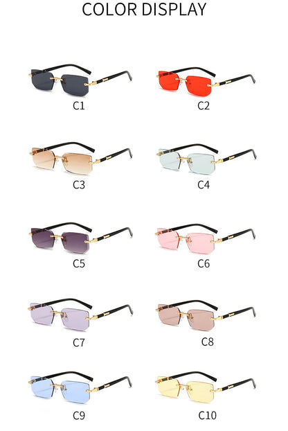 Rimless Rectangle Sunglasses Unisex