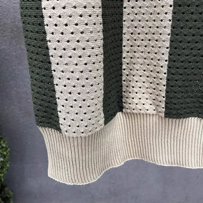 Korean Fitted Striped Polo Tee