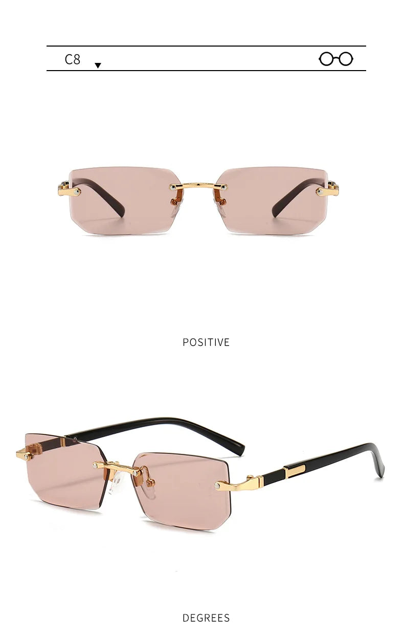 Rimless Rectangle Sunglasses Unisex