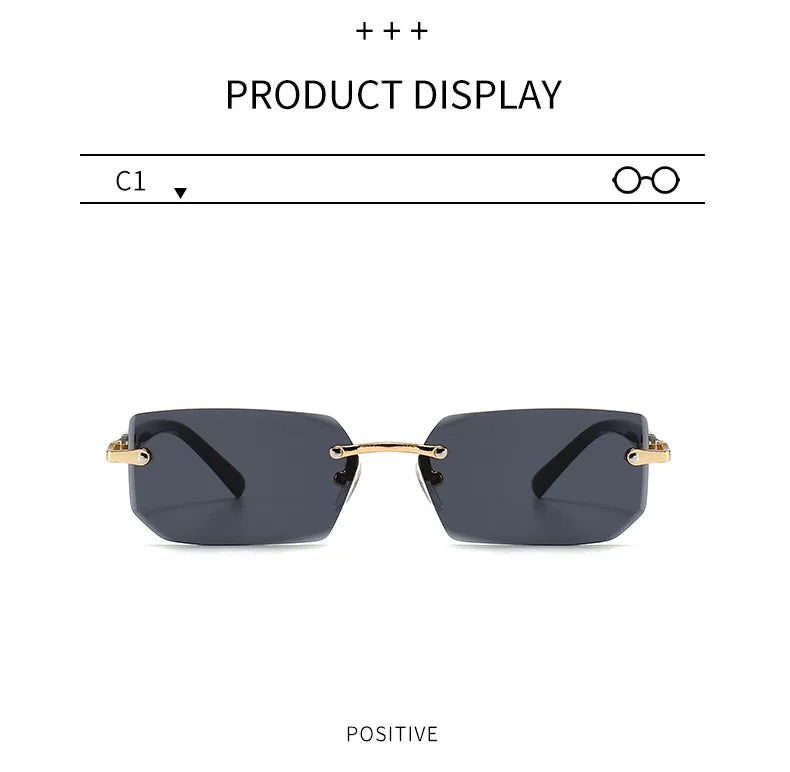 Rimless Rectangle Sunglasses Unisex