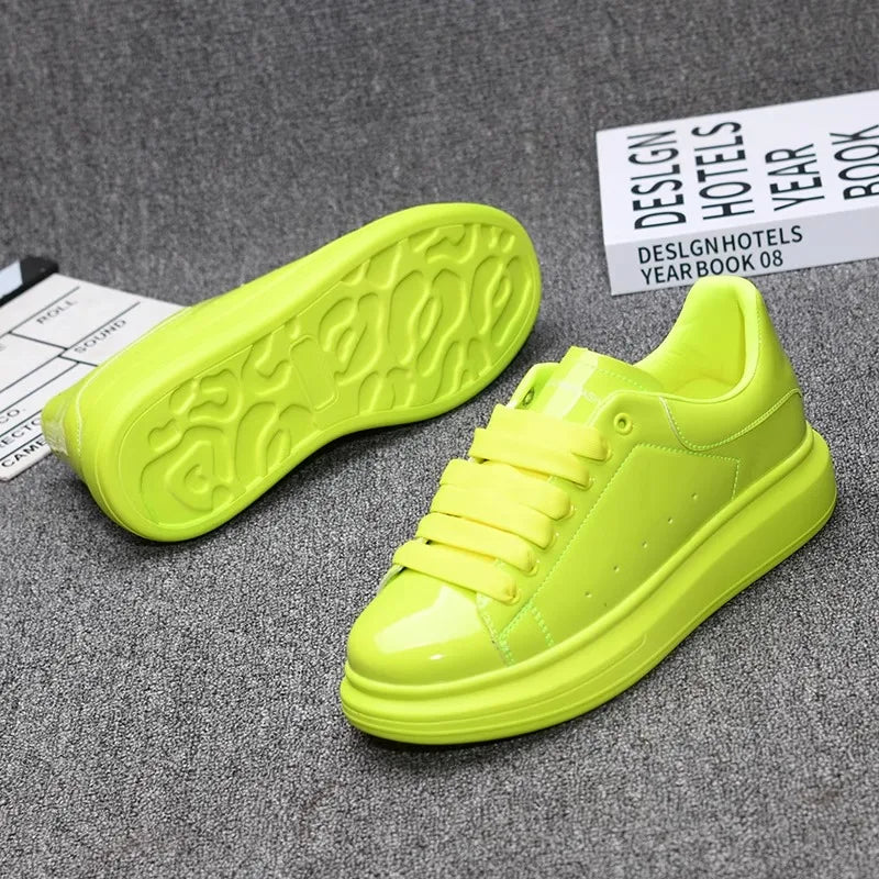 Red Lacquered Casual Skate Sneakers