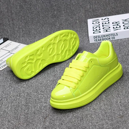 Red Lacquered Casual Skate Sneakers