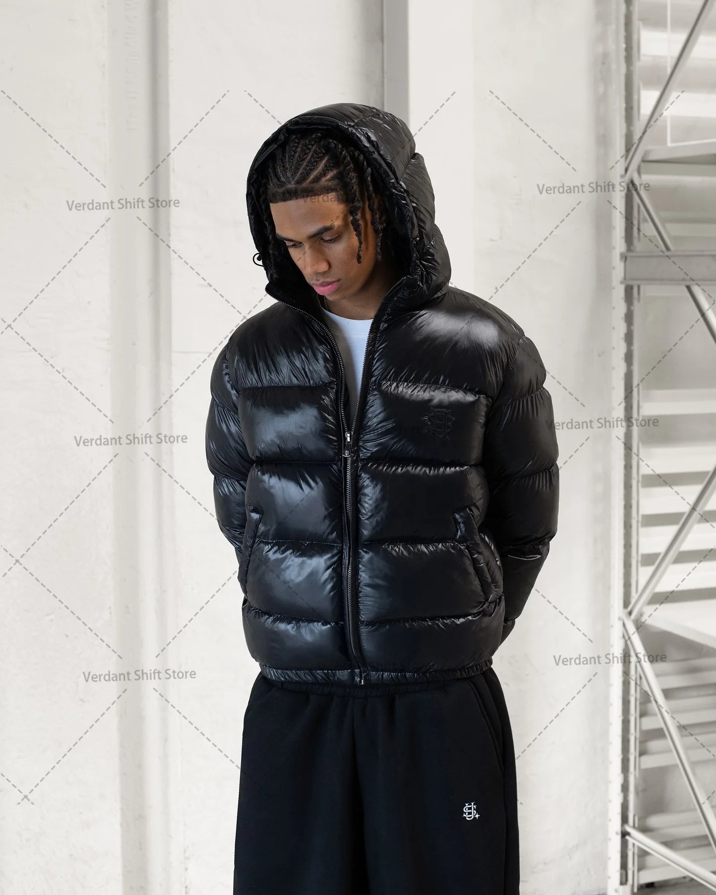 Silver Camo Hip-Hop Down Jacket